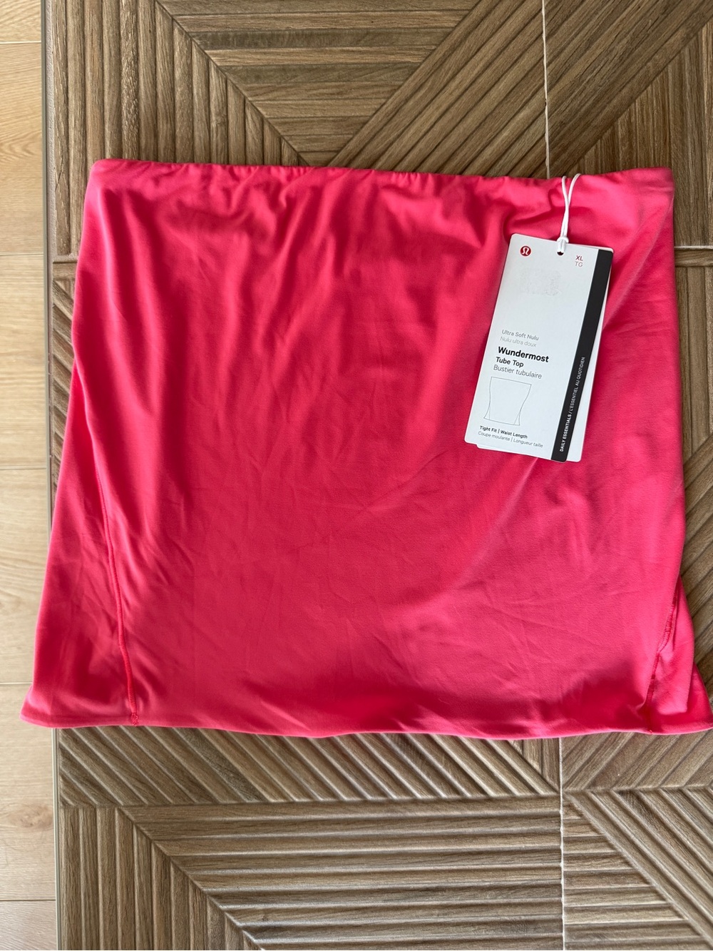 NWT Lululemon Bright Pink Wundermost Tube Top Size XL